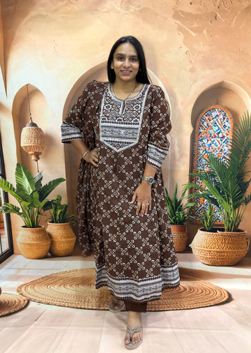 STRAIGHT KURTI PANT DUPATTA (FLEX COTTON WITH WORK)