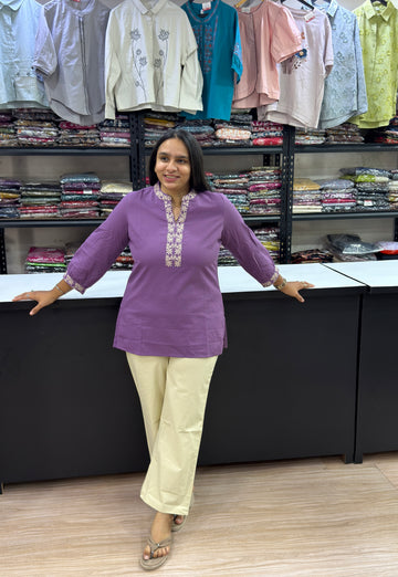 TUNIC (FLEX COTTON WITH WORK)