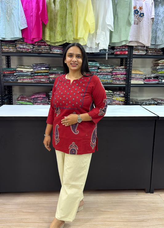 STRAIGHT TUNIC (PURE COTTON WITH WORK)