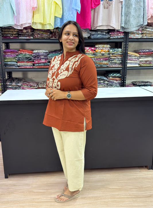 STRAIGHT TUNIC (PURE COTTON WITH WORK)