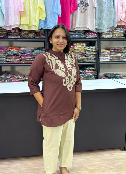 STRAIGHT TUNIC (PURE COTTON WITH WORK)