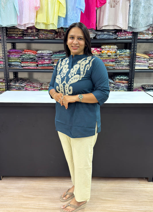 STRAIGHT TUNIC (PURE COTTON WITH WORK)