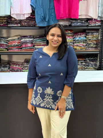 STRAIGHT TUNIC (FLEX COTTON WITH WORK)