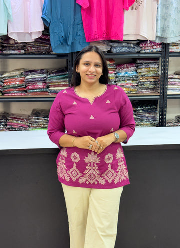 STRAIGHT TUNIC (FLEX COTTON WITH WORK)