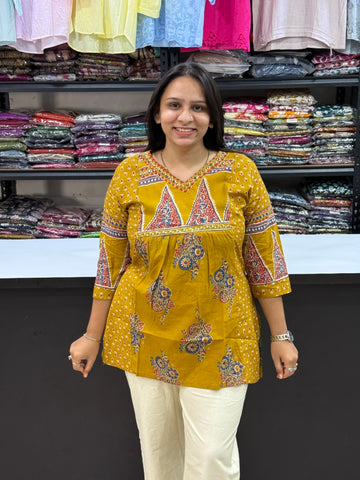 STRAIGHT TUNIC (PURE CAMRIC COTTON WITH WORK)