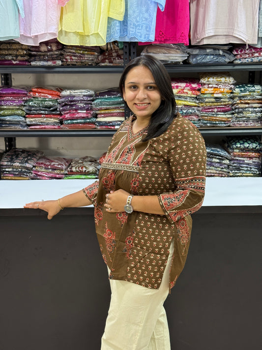 STRAIGHT TUNIC (PURE COTTON WITH WORK)