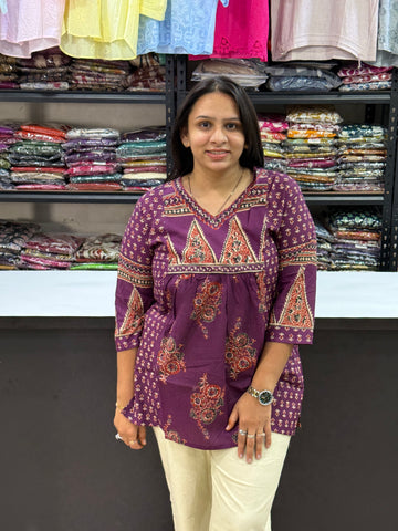 STRAIGHT TUNIC (PURE CAMRIC COTTON WITH WORK)
