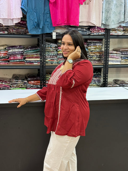 STRAIGHT TUNIC (PURE COTTON WITH WORK)