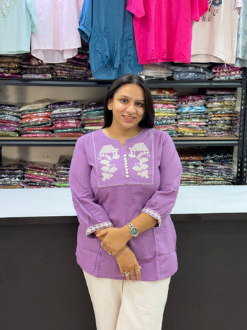 STRAIGHT TUNIC (PURE COTTON WITH WORK)