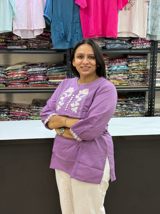 STRAIGHT TUNIC (PURE COTTON WITH WORK)