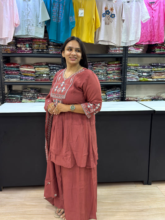 SHORT KURTI PLAZO DUPATTA
