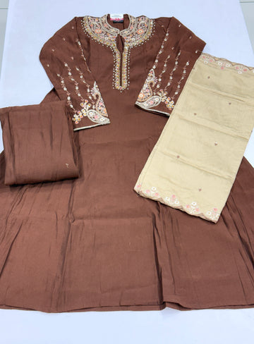 ALINE KURTI PLAZO DUPATTA (ROMAN SILK)