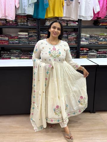 ROUND KURTI PANT DUPATTA (PURE COTTON)