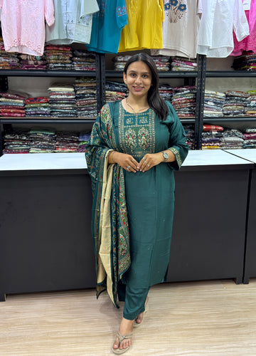 ROUND KURTI PANT DUPATTA (PURE COTTON)