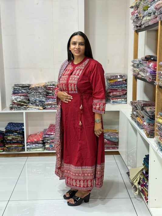 ROUND KURTI PANT DUPATTA (CAMRIC COTTON)