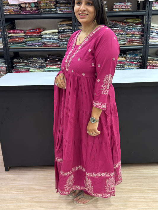 ROUND KURTI PANT DUPATTA (PURE COTTON)