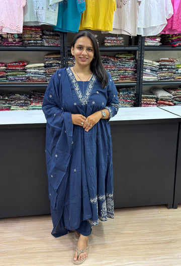 ROUND KURTI PANT DUPATTA (PURE COTTON)