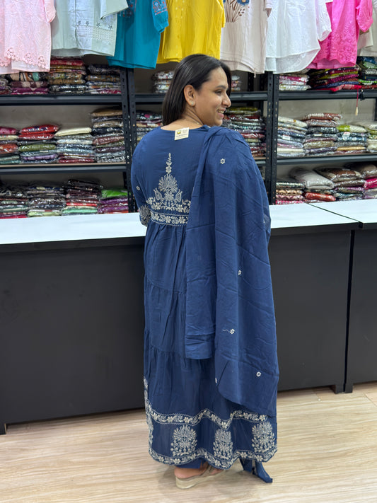 ROUND KURTI PANT DUPATTA (PURE COTTON)